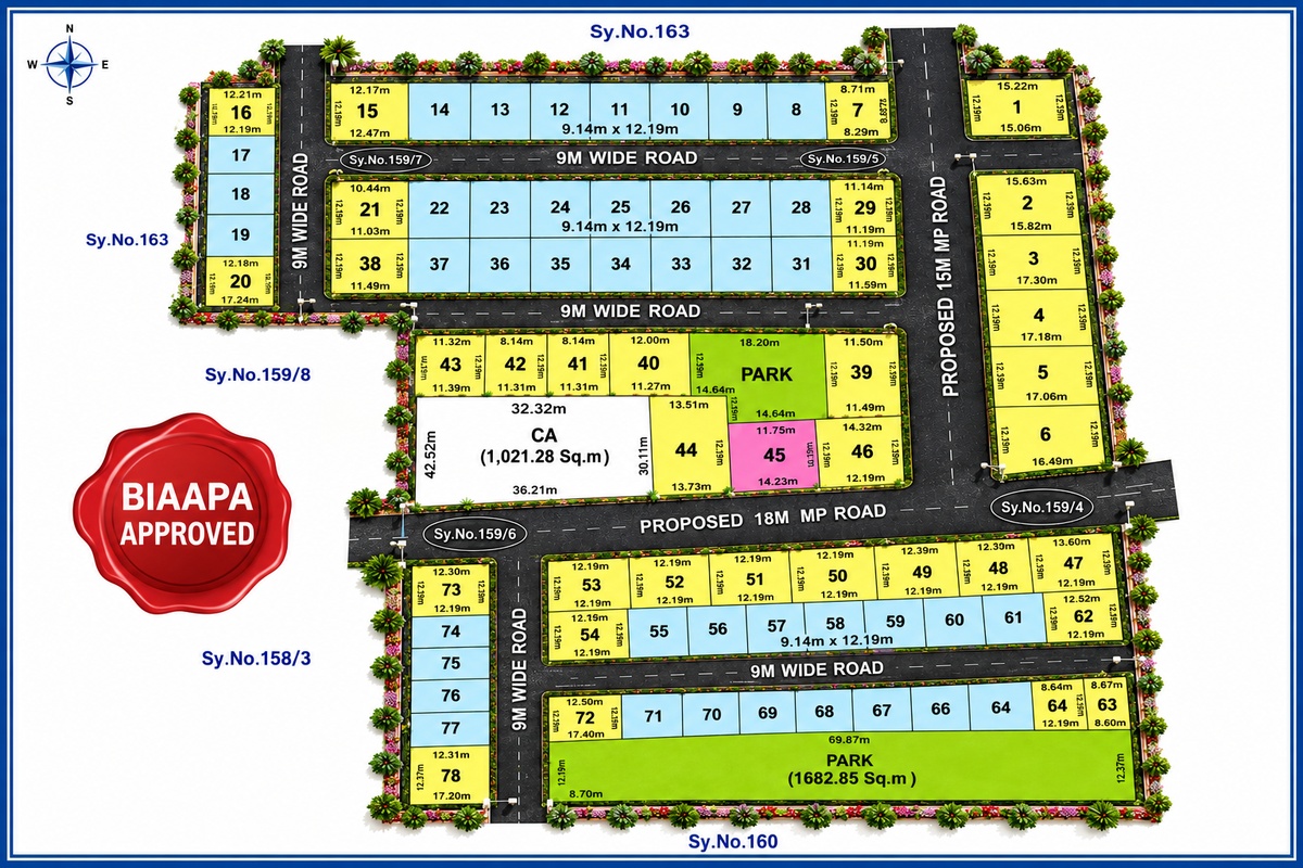 Elenn Eternity approved master plan with 78 plots